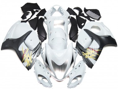 2008-2020 Suzuki GSXR 1300 Motorcycle Fairings - Glossy White with Silver Style Canada