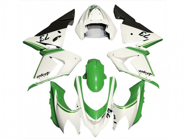 2004-2005 Kawasaki ZX10R Motorcycle Fairings - Glossy White Green Canada