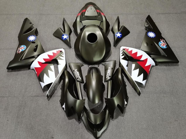 2004-2005 Kawasaki ZX10R Motorcycle Fairings - Military Green Shark Canada