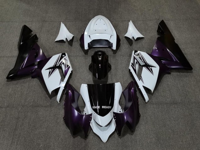 2004-2005 Kawasaki ZX10R Motorcycle Fairings - White Purple and Black Canada