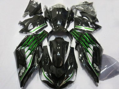 2012-2024 Kawasaki ZX14R ZZR1400 Motorcycle Fairings - Glossy Black Green Canada