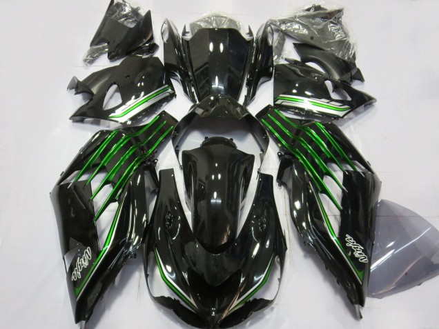 2012-2024 Kawasaki ZX14R ZZR1400 Motorcycle Fairings - Glossy Black Green Canada