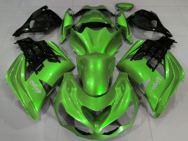 2012-2024 Kawasaki ZX14R ZZR1400 Motorcycle Fairings - Liquid Green Black Canada