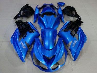 2012-2024 Kawasaki ZX14R ZZR1400 Motorcycle Fairings - Blue Black Canada