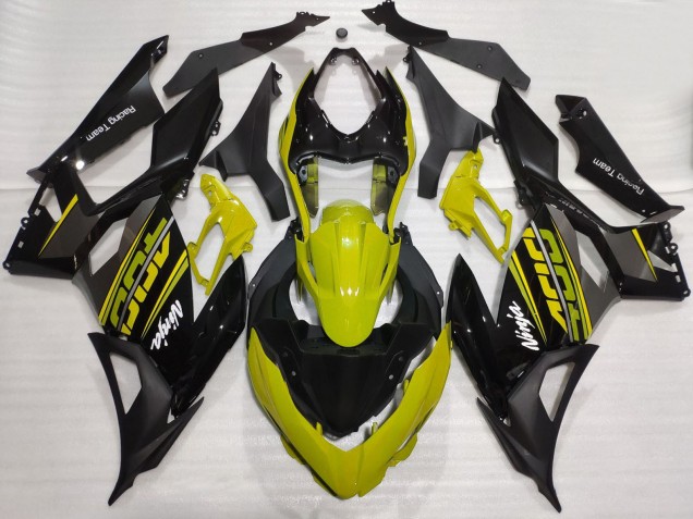 2018-2024 Kawasaki Ninja 400 Motorcycle Fairings - Yellow Glossy Black Matte Black OEM Style Canada