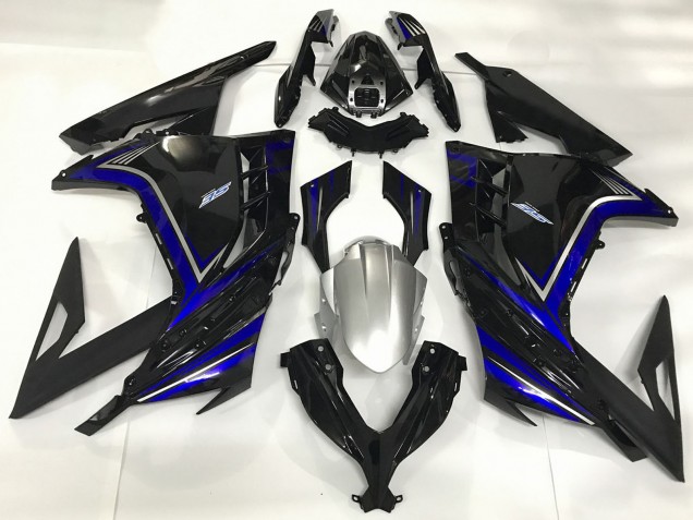 2013-2024 Kawasaki Ninja 300 Motorcycle Fairings - Glossy Black Blue Canada