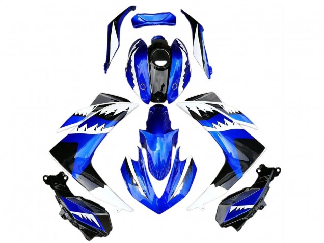 2015-2018 Yamaha R3 Motorcycle Fairings - Blue White Black Shark Canada