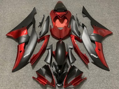 2008-2016 Yamaha R6 Motorcycle Fairings - Red Matte Black Canada