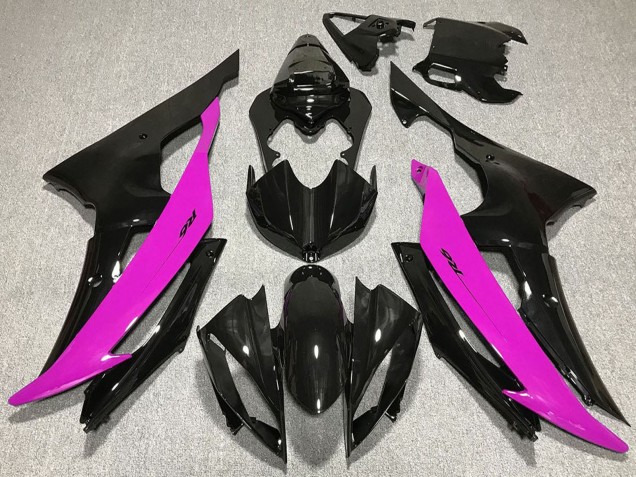 2008-2016 Yamaha R6 Motorcycle Fairings - Pink Glossy Black Canada