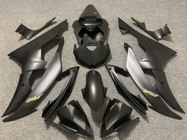 2008-2016 Yamaha R6 Motorcycle Fairings - Matte Grey Black Gold Decals Canada
