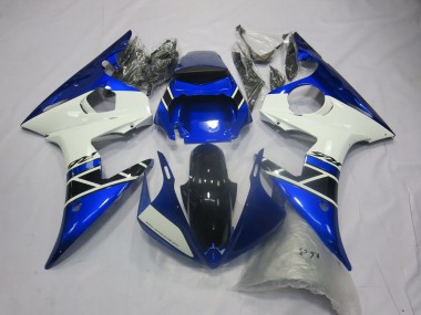 2005 Yamaha R6 Motorcycle Fairings - Blue White Glossy Black Canada