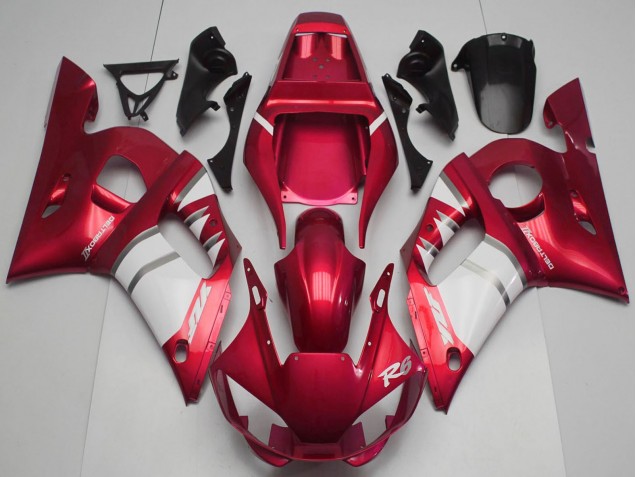 1998-2002 Yamaha R6 Motorcycle Fairings - Red White Canada