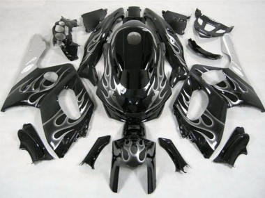 1996-2007 Yamaha YZF600R Thundercat Motorcycle Fairings - Glossy Black Silver Flame Canada