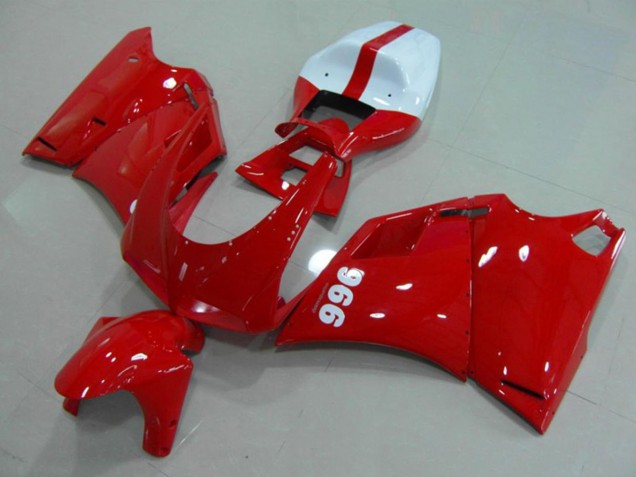 1993-2005 Ducati 996 Motorcycle Fairings - Glossy Red White Canada
