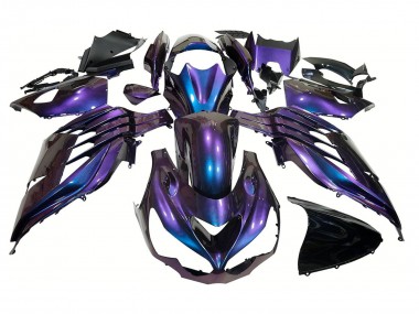 2012-2024 Kawasaki ZX14R ZZR1400 Motorcycle Fairings - Chameleon Blue Purple Canada