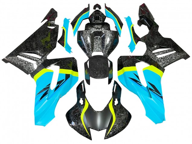 2020-2023 Honda CBR1000RR-R Motorcycle Fairings - Light Blue Yellow Black Forged Carbon Fiber Canada