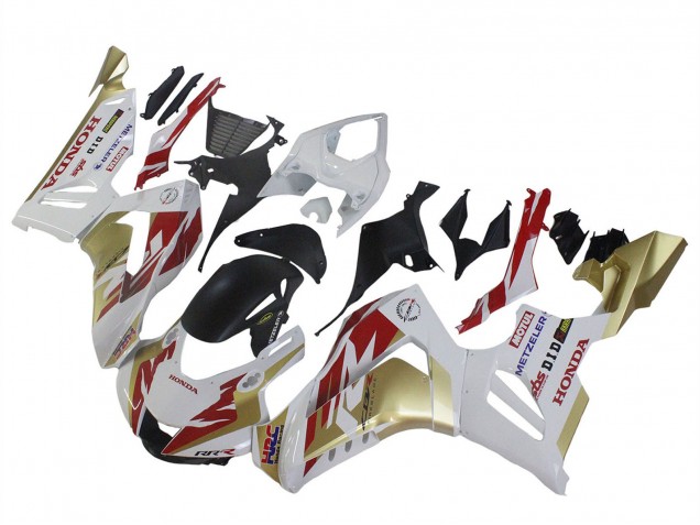 2020-2023 Honda CBR1000RR-R Motorcycle Fairings - White Red Gold Motul HRC Canada