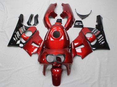 1990-1999 Honda CBR400RR NC29 Motorcycle Fairings - Red Glossy Black Canada
