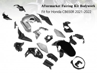 2019-2022 Honda CB650R Motorcycle Fairings - Silver Black Canada
