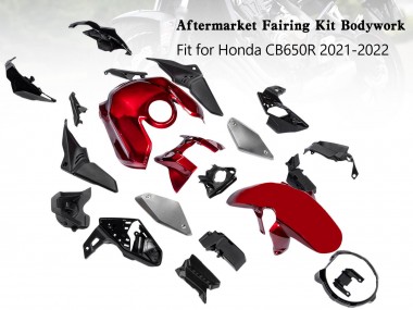 2019-2022 Honda CB650R Motorcycle Fairings - Black Red Canada