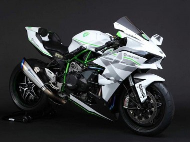 2015-2022 Kawasaki Ninja H2 Motorcycle Fairings - White Silver Green Canada