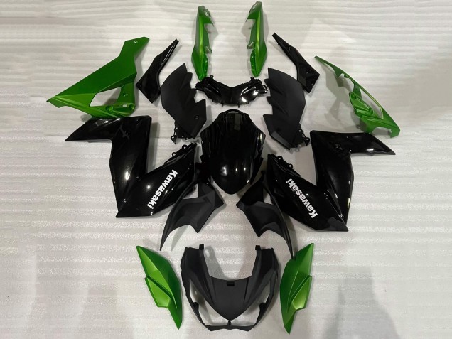 2015-2016 Kawasaki Z250/Z300 Motorcycle Fairing - Green Glossy Black Canada