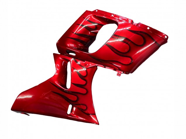 1993-2007 Kawasaki ZZR400 Motorcycle Fairings - Red Black Flame Canada