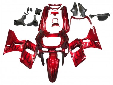 1998-2003 Kawasaki ZZR600 Motorcycle Fairings - Red with Black Flame Canada