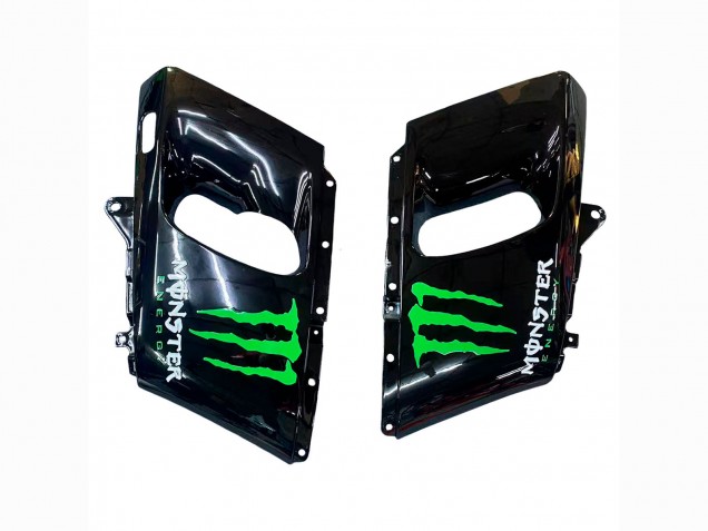 1993-2007 Kawasaki ZZR400 Motorcycle Fairings - Green Glossy Black Green Monster Elf Touch4 Bridgestone Canada
