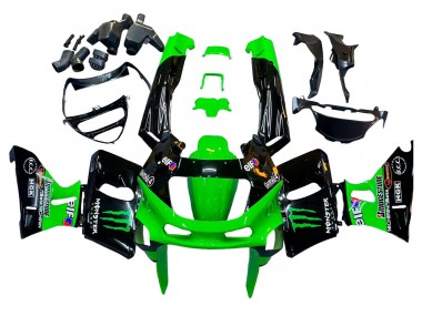 1998-2003 Kawasaki ZZR600 Motorcycle Fairings - Green Black Monster Elf Canada