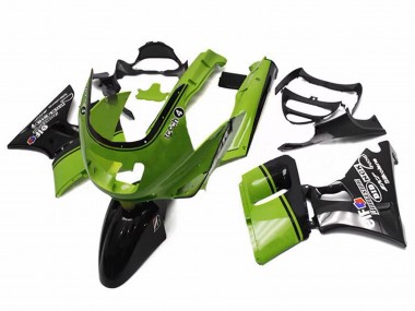 1998-2003 Kawasaki ZZR600 Motorcycle Fairings - Green Glossy Black Elf Touch4 Bridgestone Canada