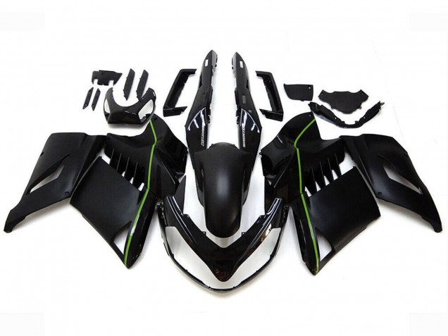 2007-2009 Kawasaki GTR1400/ZG1400 Motorcycle Fairings - Matte Black Green Lines Canada