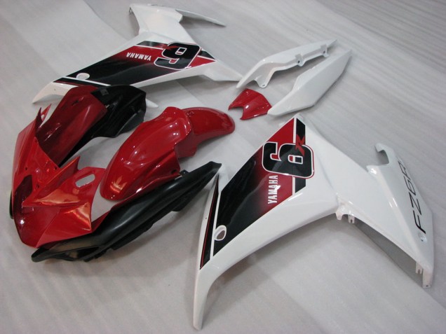 2009-2015 Yamaha FZ6R Motorcycle Fairings - Red White Black 6 Canada