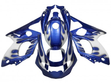 1996-2007 Yamaha YZF600R Thundercat Motorcycle Fairings - Blue White Silver Flame Canada