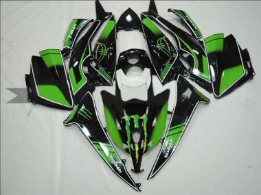 2012-2014 Yamaha TMAX530 Motorcycle Fairings - Glossy Black Green Monster Canada