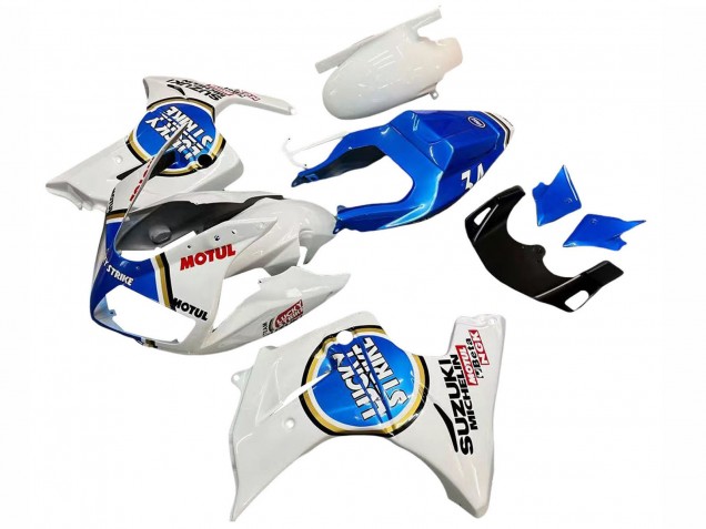 2003-2013 Suzuki SV650 Motorcycle Fairings - White Blue Lucky Strike Motul Canada