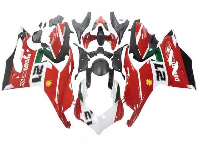 2020-2024 Ducati Panigale V2 Motorcycle Fairings - White Red Green Matte Black Corse 21 Canada