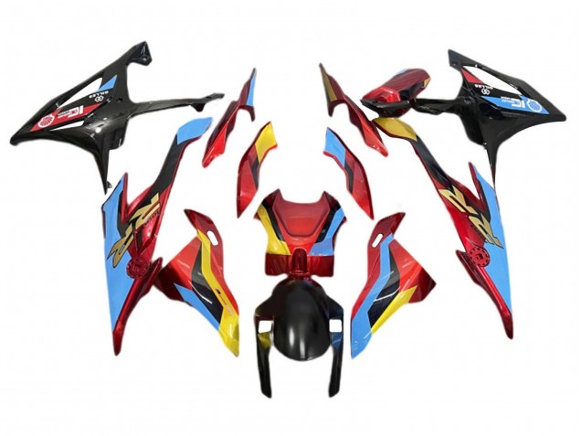 2019-2022 BMW S1000RR Motorcycle Fairings - Light Blue Red Gold Canada