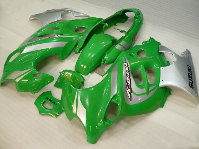 2004-2006 Suzuki GSX600F/GSX750F Motorcycle Fairings - Green Silver Katana Canada