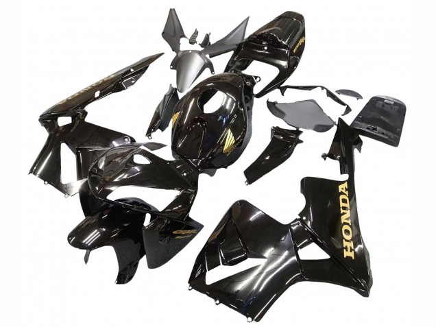 2005-2006 Honda CBR600RR Motorcycle Fairings - Black with Gold Logo Canada