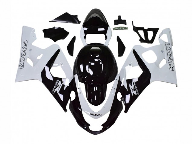 2004-2005 Suzuki GSXR 600 / GSXR 750 Motorcycle Fairings - White Black Canada
