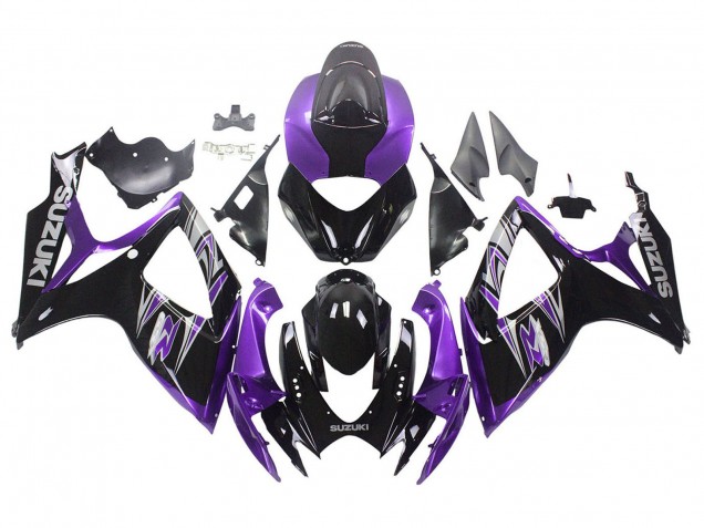 2006-2007 Suzuki GSXR 600 / GSXR 750 Motorcycle Fairing Kits - Purple Glossy Black Canada