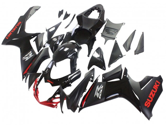 2011-2024 Suzuki GSXR 600 / GSXR 750 Motorcycle Fairings - Black Grey Red Line Canada