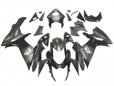 2011-2024 Suzuki GSXR 600 / GSXR 750 Motorcycle Fairings - Matte Black Glossy Black White Decal Canada