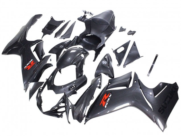 2011-2024 Suzuki GSXR 600 / GSXR 750 Motorcycle Fairings - Black Carbon Fiber Red Canada