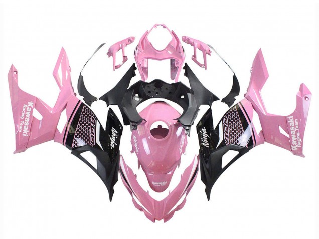 2018-2024 Kawasaki Ninja 400 Motorcycle Fairings - Pink Matte Black Honeycomb Canada