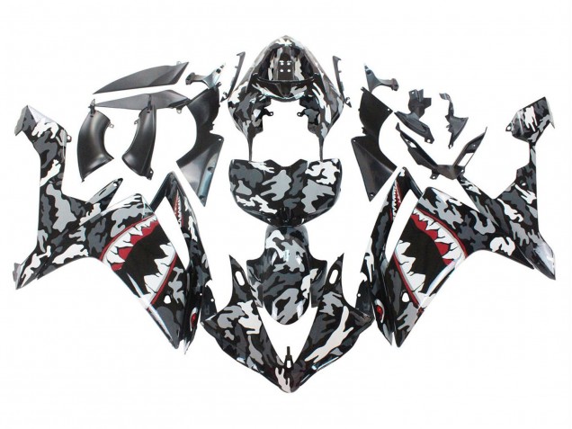 2007-2008 Yamaha YZF 1000 R1 Motorcycle Fairings - Grey White Camouflage Shark Canada