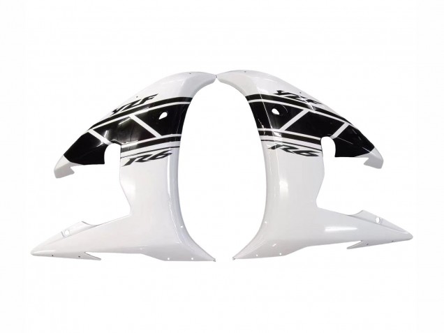2006-2009 Yamaha YZF R6S Motorcycle Fairings - White Glossy Black Canada