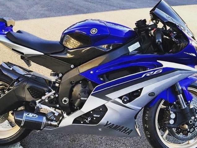 2008-2016 Yamaha YZF 600 R6 Motorcycle Fairings - Silver Blue Canada