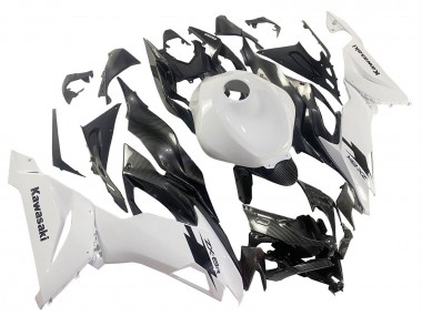 2019-2022 Kawasaki ZX6R Motorcycle Fairings - White Black Carbon Fiber Canada